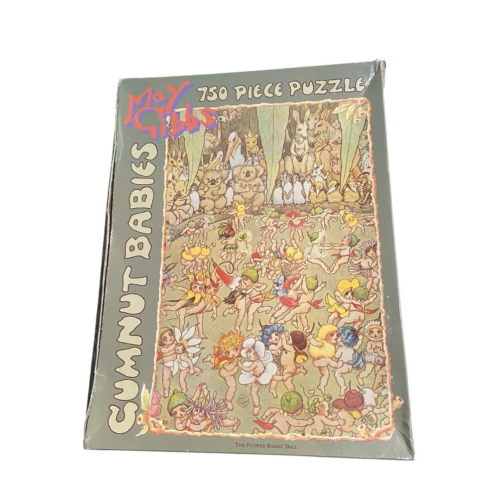 May Gibbs Gumnut Babies 750pc Jigsaw Puzzle Flower Babies Ball 1992